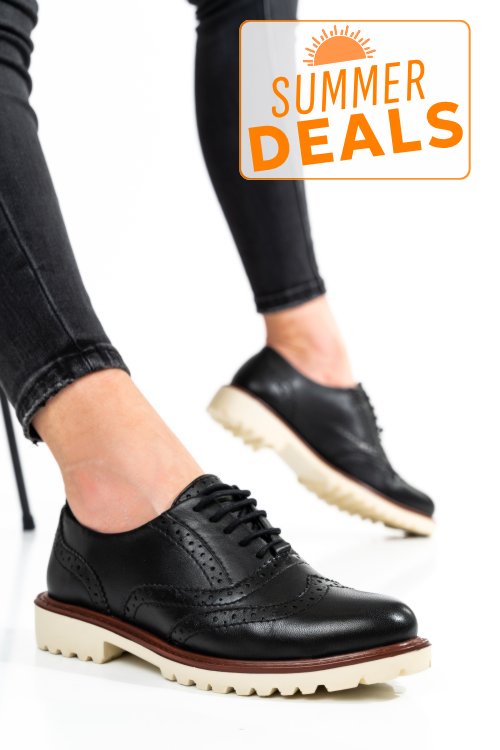 Pantofi femei piele naturala negri 8s77877