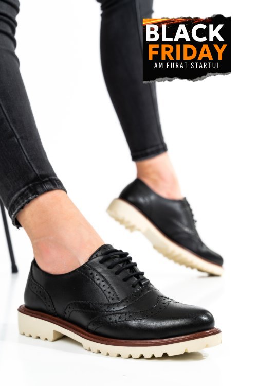 Pantofi femei piele naturala negri 8s77877