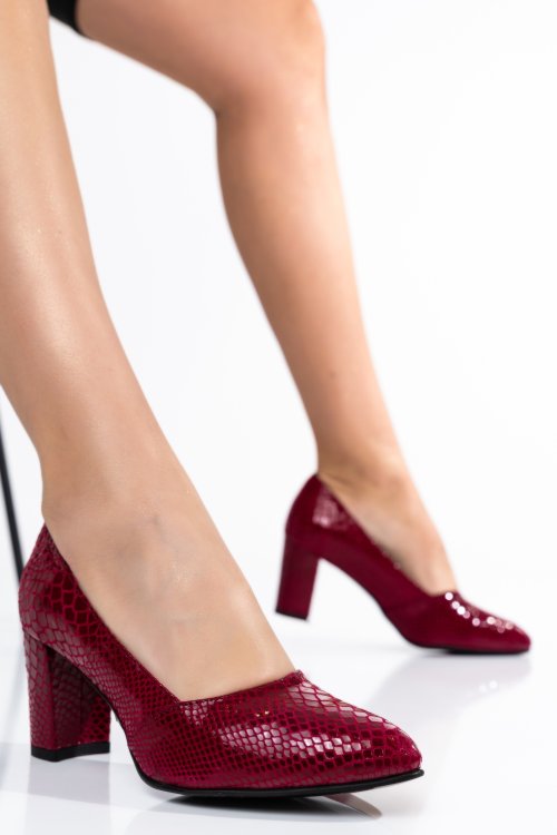 Pantofi bordo cro piele naturala 1sp785