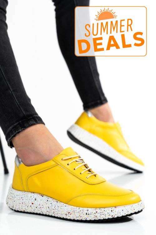 Pantofi sport galbeni piele naturala 231688np