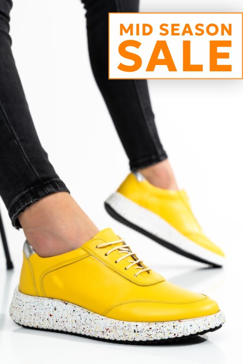 Pantofi sport galbeni piele naturala 231688np