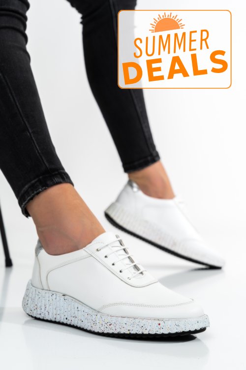 Pantofi sport albi piele naturala 231688np