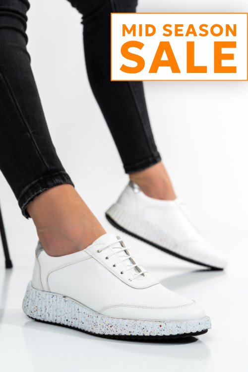 Pantofi sport albi piele naturala 231688np
