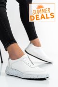 PANTOFI SPORT ALBI PIELE NATURALA 231688NP