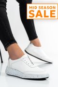 PANTOFI SPORT ALBI PIELE NATURALA 231688NP