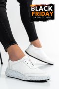 PANTOFI SPORT ALBI PIELE NATURALA 231688NP