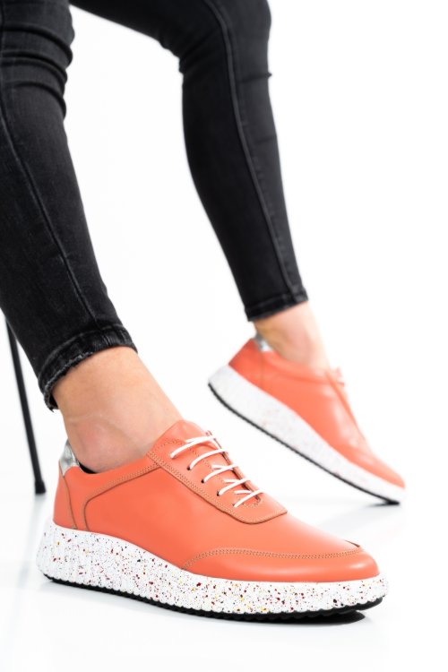 Pantofi sport roz piele naturala 231688np