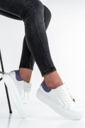 PANTOFI SPORT DAMA PIELE NATURALA ALB MOV 3S77001B