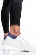 PANTOFI SPORT DAMA PIELE NATURALA ALB MOV 3S77001B