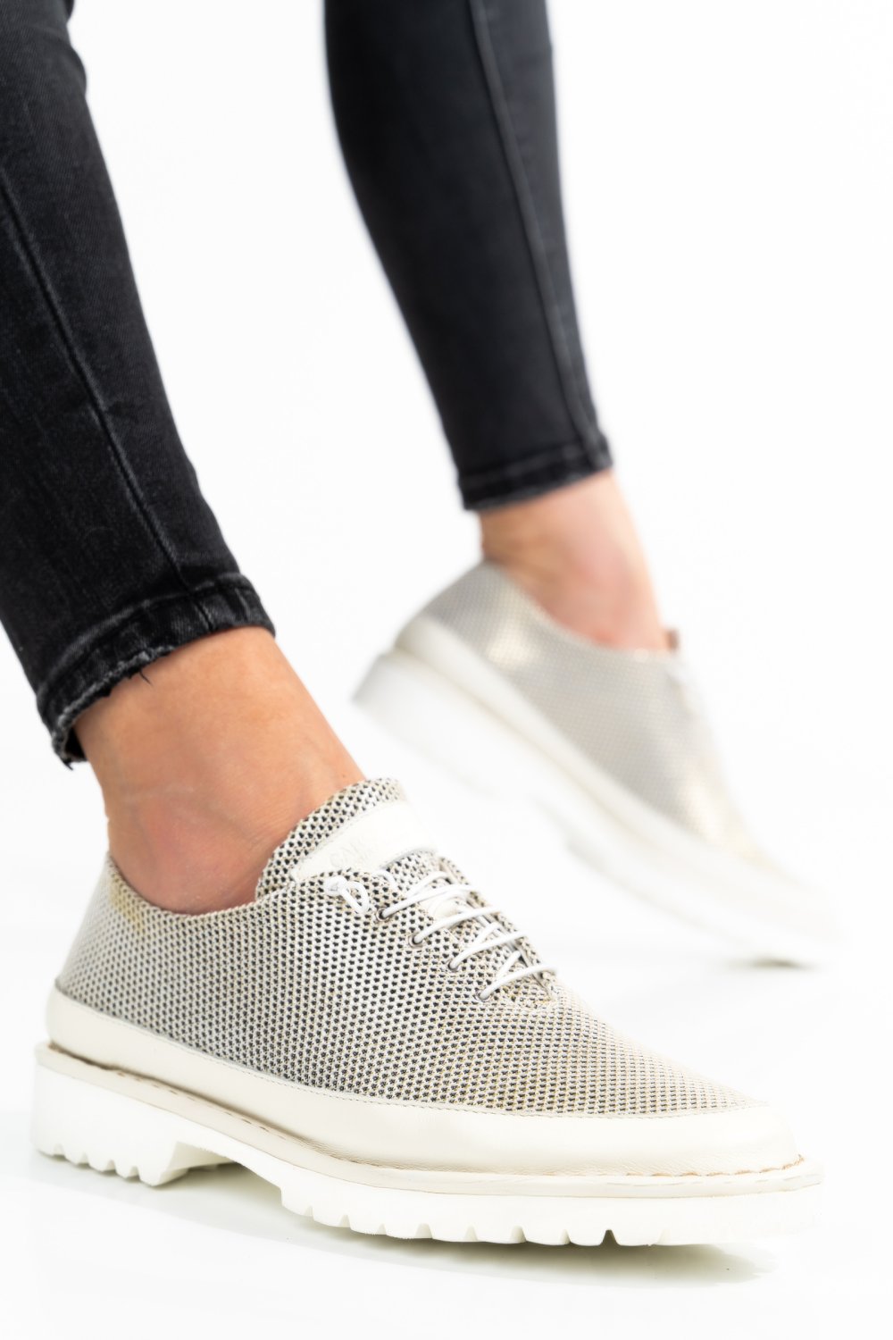 PANTOFI ALB PIELE NATURALA 4S777682