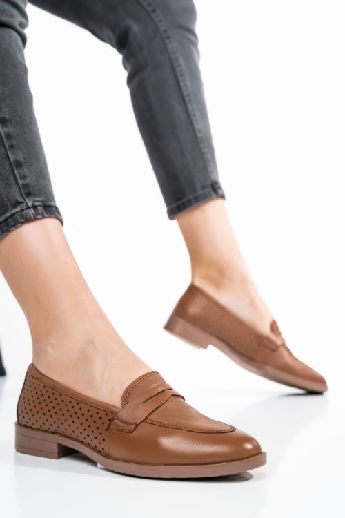 Pantofi casual dama piele naturala maro 8s77278b