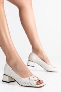 PANTOFI ALBI PIELE NATURALA 1S77126