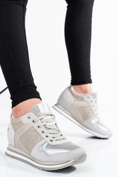 Pantofi sport argintii piele naturala 5s778686