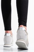 PANTOFI SPORT ARGINTII PIELE NATURALA 5S778686