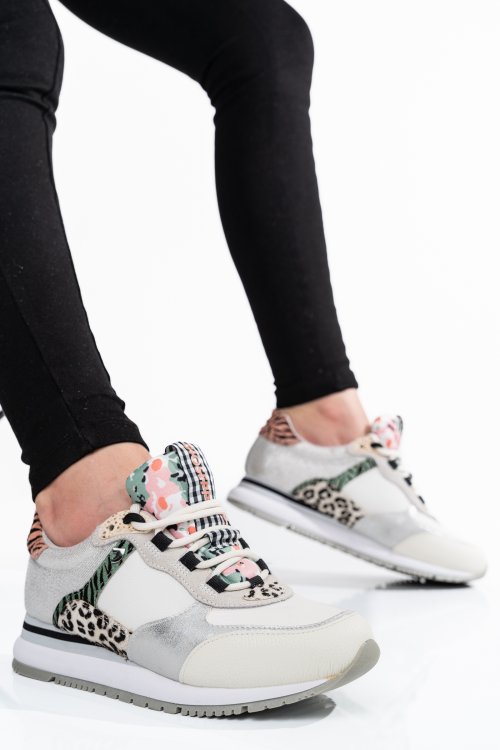 Pantofi sport albi piele naturala 6s772581