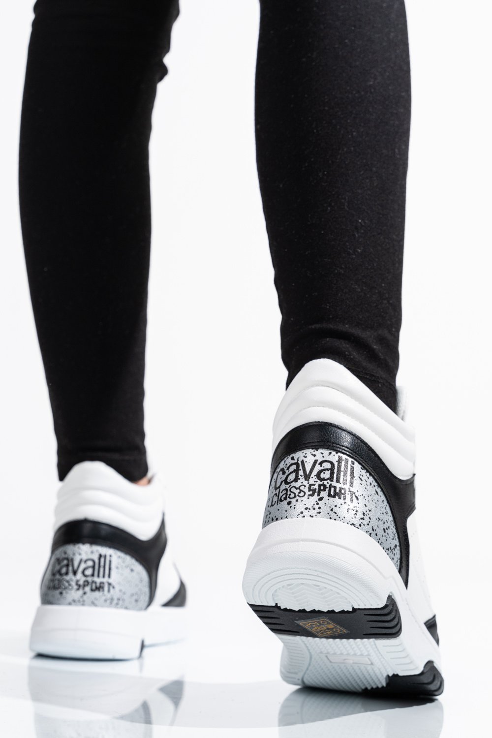 CAVALLI CLASS, PANTOFI SPORT WHITE BLACK S23-S00CW8633