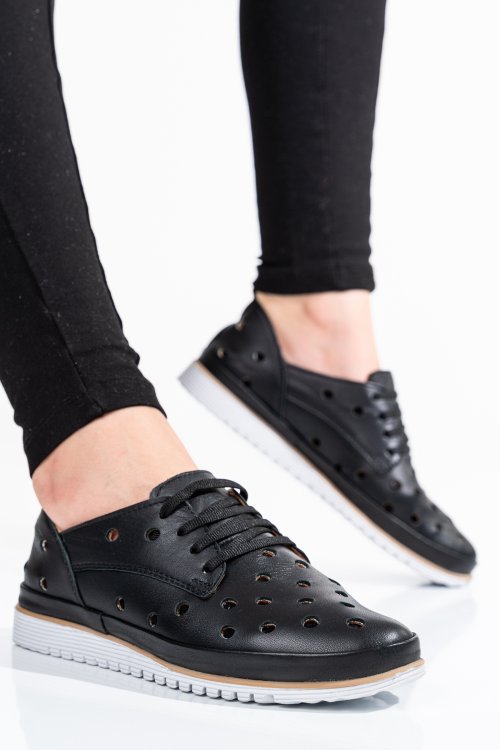 Pantofi negri piele naturala 5s7764