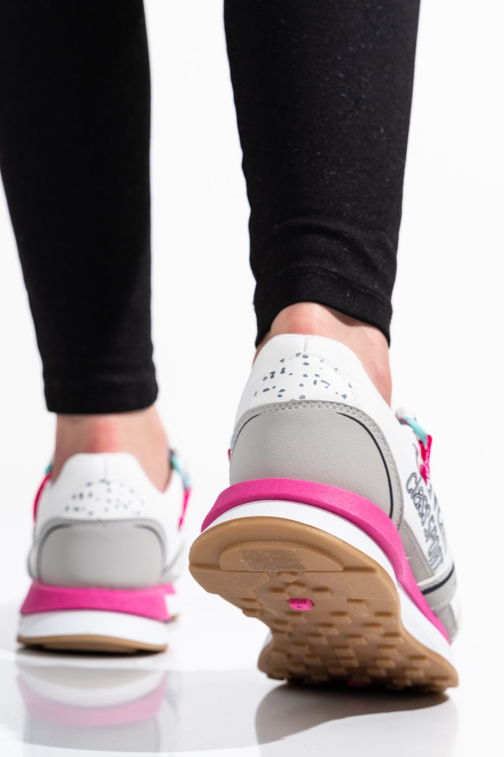 CAVALLI CLASS, PANTOFI SPORT WHITE PINK S23-S00CW8642