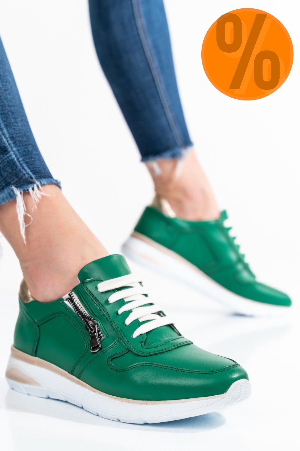 PANTOFI SPORT VERZI PIELE NATURALA 231687NP