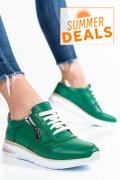PANTOFI SPORT VERZI PIELE NATURALA 231687NP