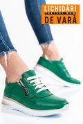 PANTOFI SPORT VERZI PIELE NATURALA 231687NP