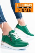 PANTOFI SPORT VERZI PIELE NATURALA 231687NP