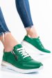 Pantofi sport verzi piele naturala 231687np