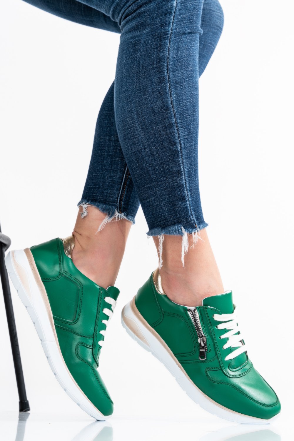PANTOFI SPORT VERZI PIELE NATURALA 231687NP