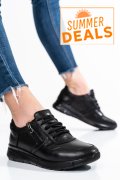 PANTOFI SPORT NEGRI PIELE NATURALA 231687NP