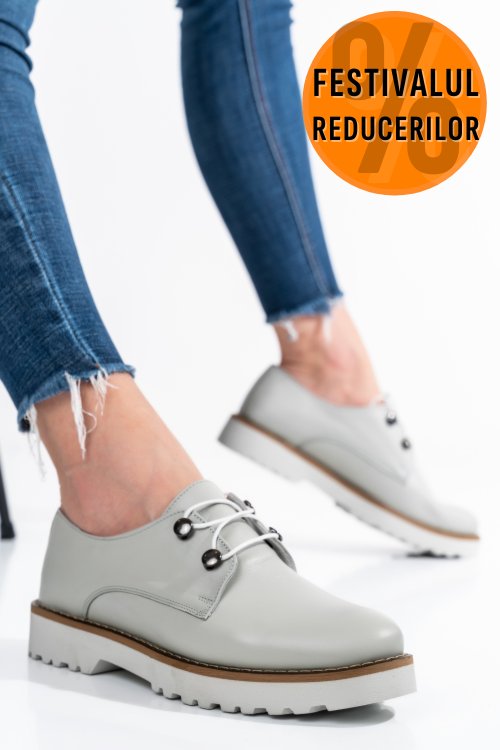 Pantofi gri piele naturala 2s7702686