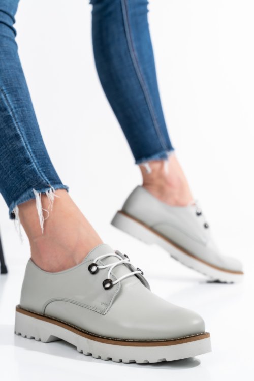 Pantofi gri piele naturala 2s7702686