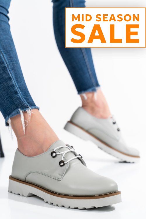 Pantofi gri piele naturala 2s7702686