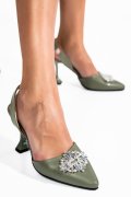 PANTOFI OLIVE PIELE NATURALA 1S77823