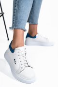 PANTOFI SPORT ALB ALBASTRU PIELE NATURALA BS77GO109