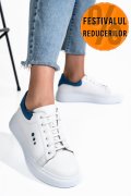 PANTOFI SPORT ALB ALBASTRU PIELE NATURALA BS77GO109