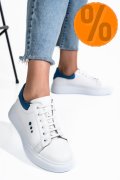 PANTOFI SPORT ALB ALBASTRU PIELE NATURALA BS77GO109