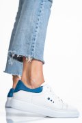 PANTOFI SPORT ALB ALBASTRU PIELE NATURALA BS77GO109