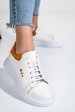 Pantofi sport alb portocaliu piele naturala bs77go109