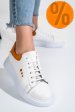 Pantofi sport alb portocaliu piele naturala bs77go109