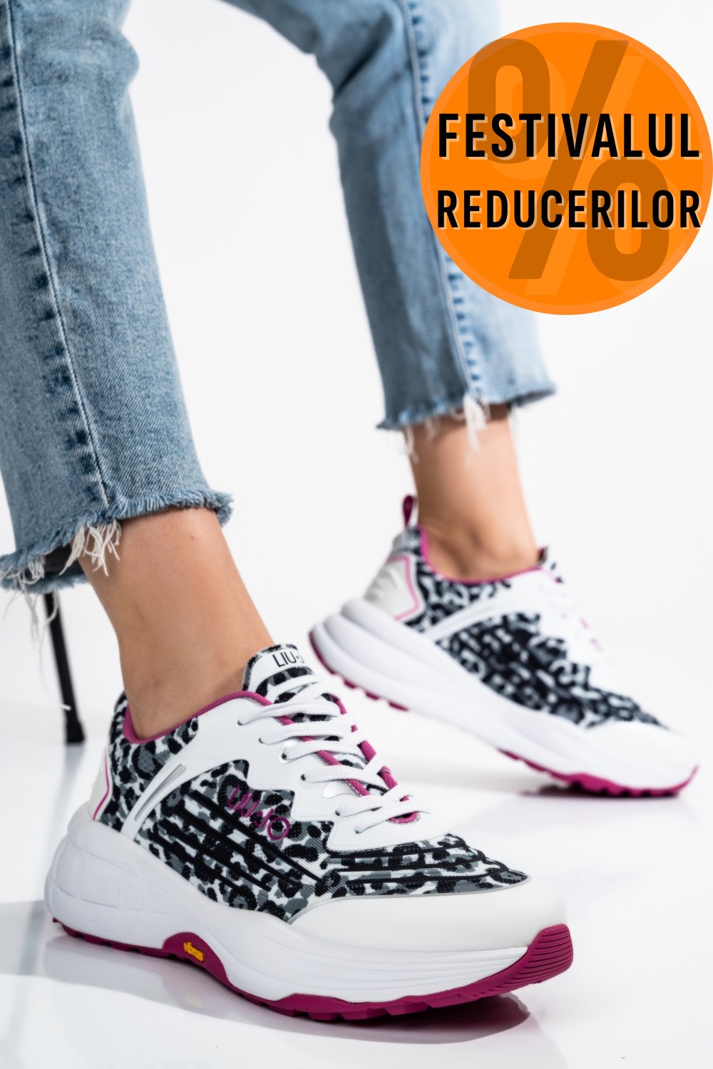 LIU JO, PANTOFI SPORT WHITE BLACK BA2033