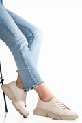 PANTOFI SPORT BEJ PIELE NATURALA 3S77011B