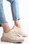 PANTOFI SPORT BEJ PIELE NATURALA 3S77011B
