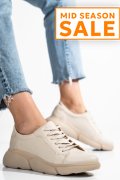 PANTOFI SPORT BEJ PIELE NATURALA 3S77011B