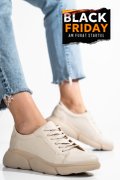 PANTOFI SPORT BEJ PIELE NATURALA 3S77011B