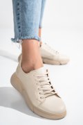 PANTOFI SPORT BEJ PIELE NATURALA 3S77011B