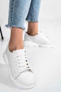 PANTOFI SPORT ALBI PIELE NATURALA 3S77011