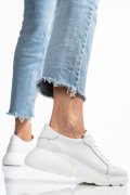 PANTOFI SPORT ALBI PIELE NATURALA 3S77011