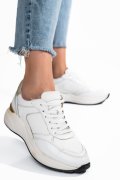 PANTOFI SPORT ALBI PIELE NATURALA WSPS-308R01-C1