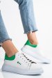 Pantofi sport alb verde piele naturala bs77go109