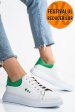 Pantofi sport alb verde piele naturala bs77go109